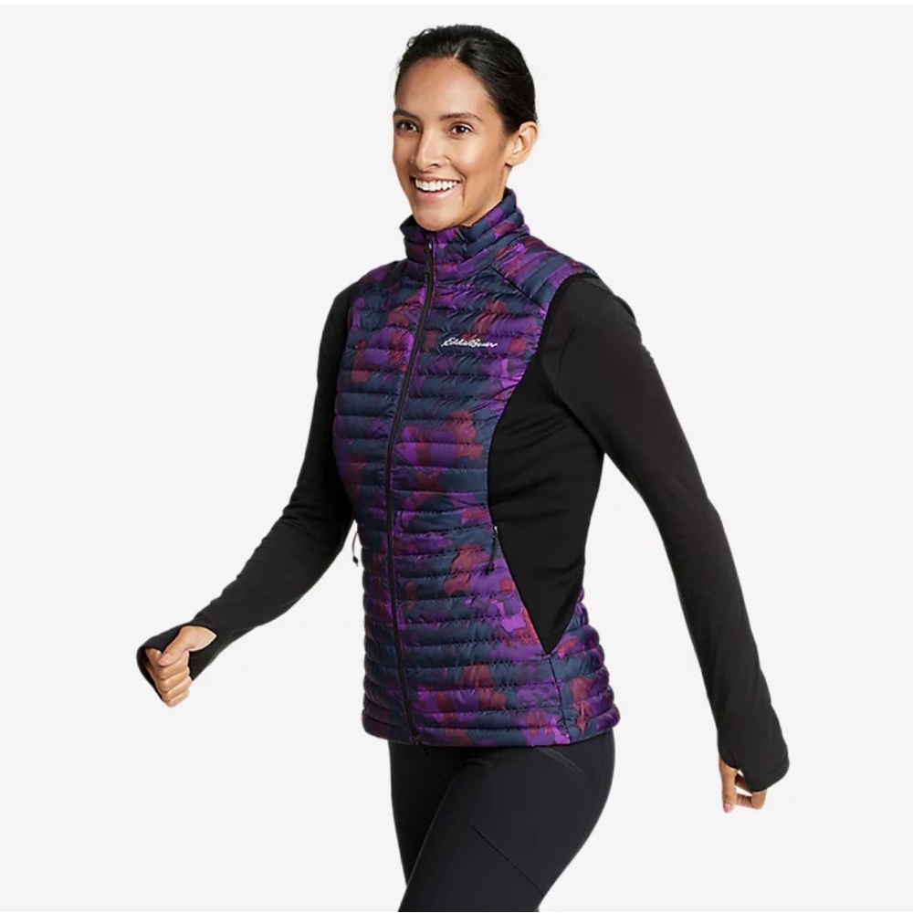 Eddie Bauer| multicolor storm goose down 800 storm down vest size Large